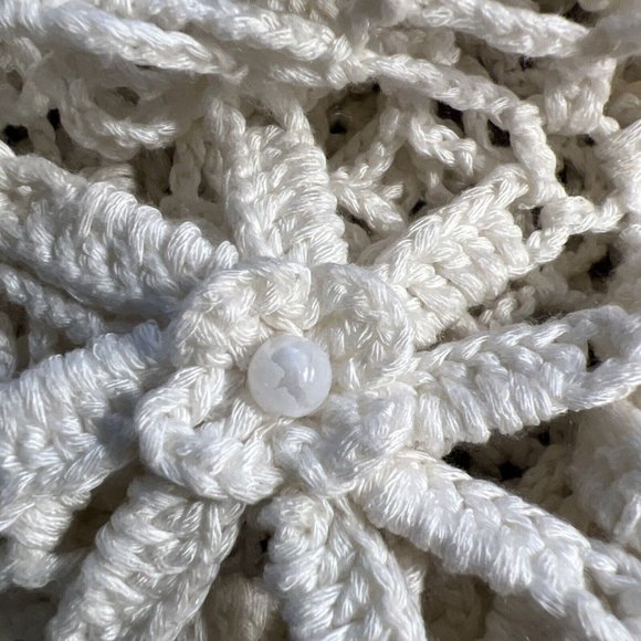 White Diamond Women’s Ivory Crochet Top Boho Sexy Size Large - Picture 7 of 7